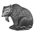 Grizzly Bear with Fish Antiqued Lapel Pin